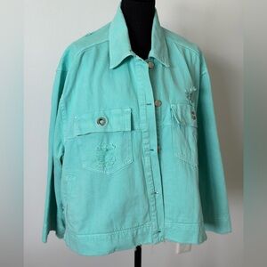 Vintage Turquoise Denim Jacket